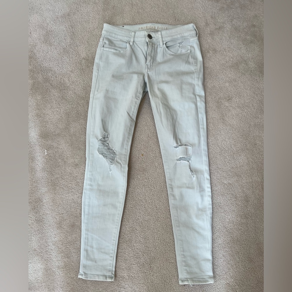 American Eagle Outfitters Jeans/Leggings. US 4. Light 
blue.